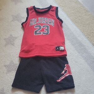 Jordan Kids Red and Black Tank Top Set